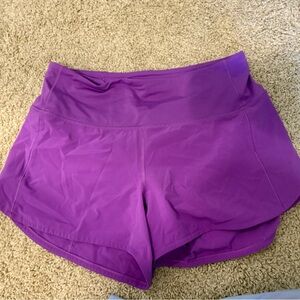 Lululemon Athletica Purple Shorts 4inch mid rise speed up